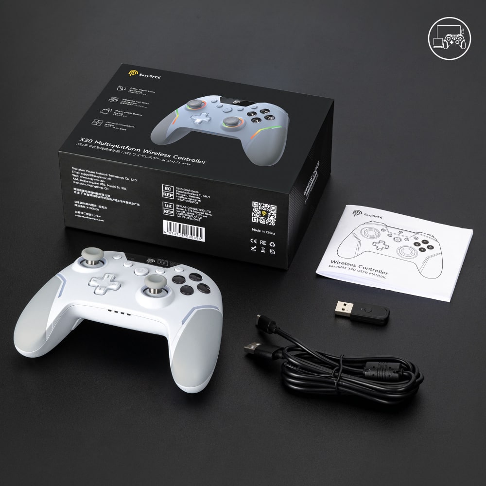EasySMX X20 Wireless Gaming Controller with Trigger Lock And Hall Effect Sensors, Elite 2 Way Trigger Lock