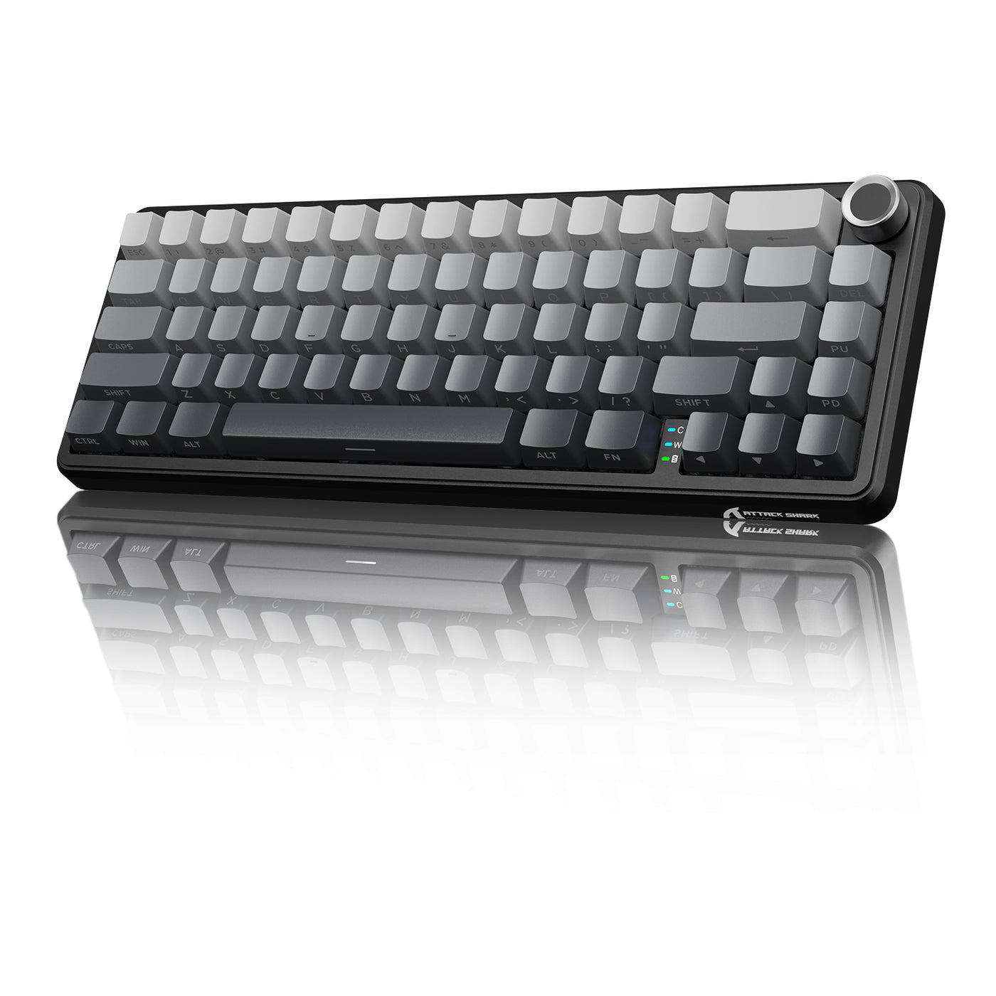 Attack Shark X66 Gradient Black Wireless Gaming Keyboard with Knob
