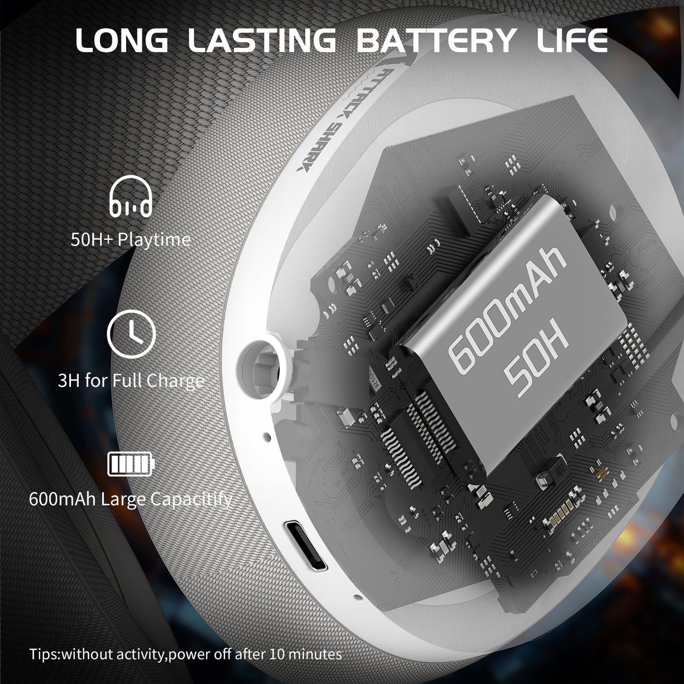 Attack Shark 80 Long Lasting Battery Life 50H + Playtime