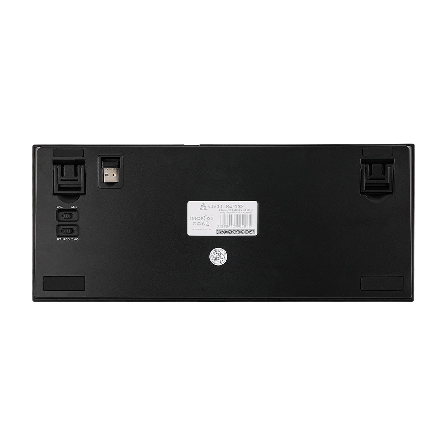 Ajazz AK820 Pro Gray wireless mechanical keyboard in pakistan | Vortex Gears Backside