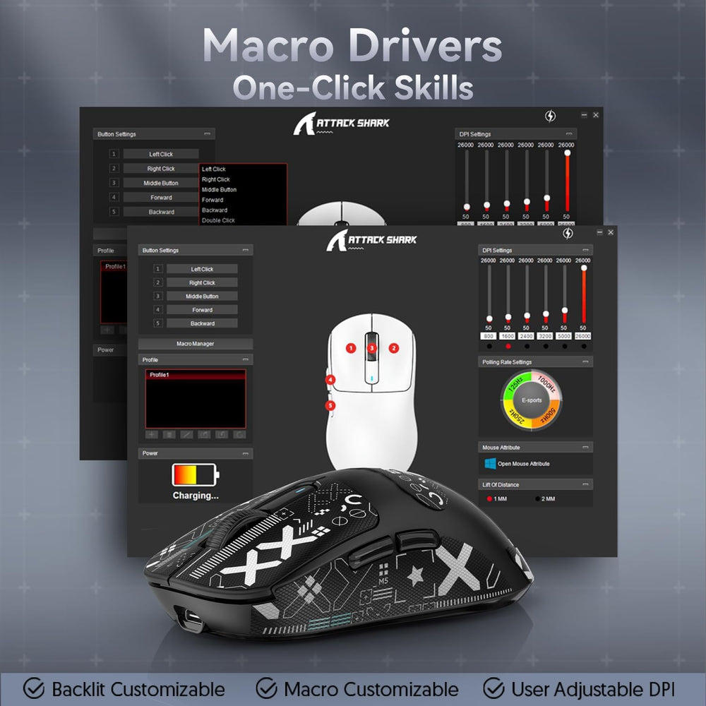 Attack Shark X3 Wireless Gaming Mouse Software and Macro