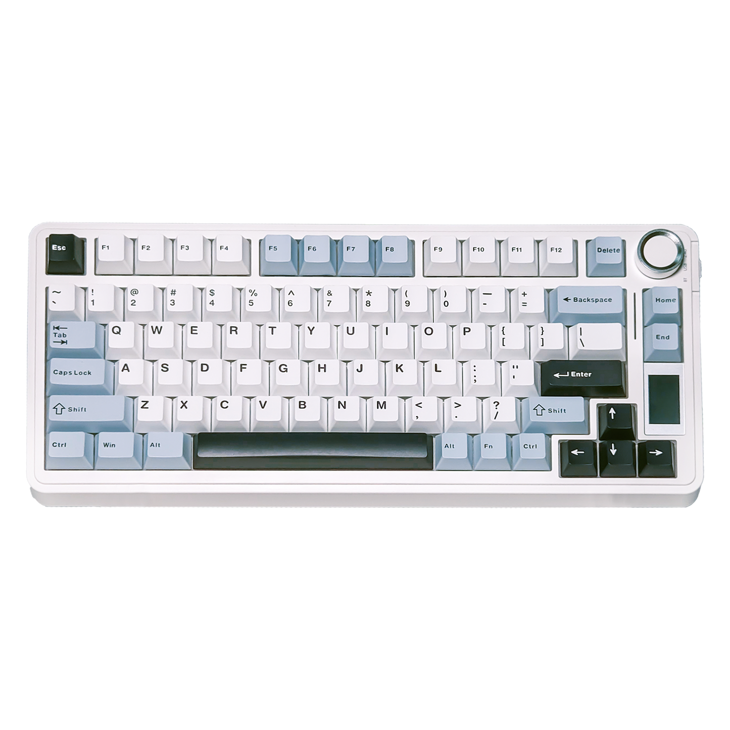 AULA S75 PRO Wireless Mechanical Keyboard with Screen & Knob, 75% Hot Swappable Gaming Keyboard with Pre-Lubed Switches - White Blue