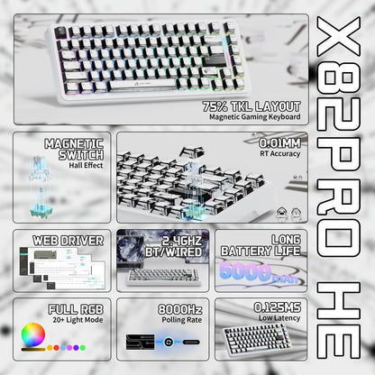 Attack shark X82 PRo HE Comic white