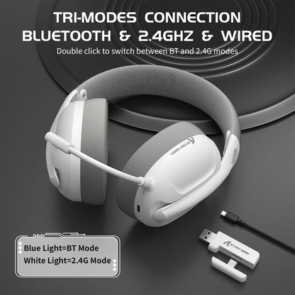  Attack Shark L80 Headphones with Bluetooth, 2.4GHz, and wired connection