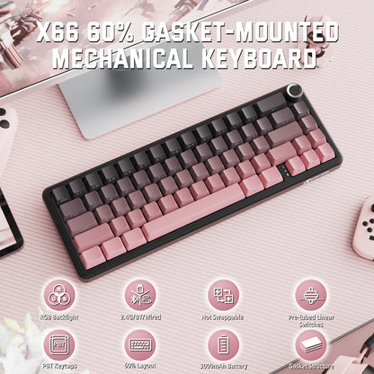 x66 60% gasket-mounted mechanical keyboard