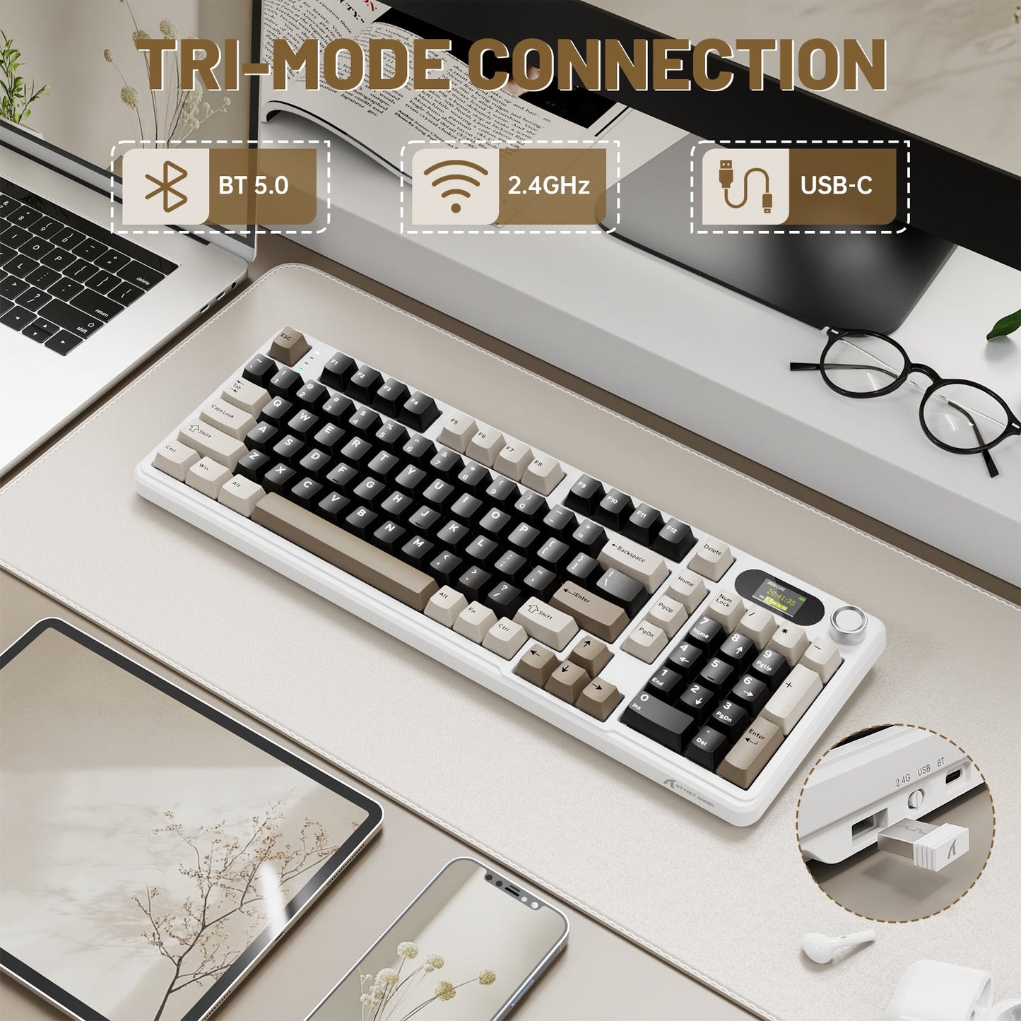 attack shark x98 pro cheese tri mode connection
