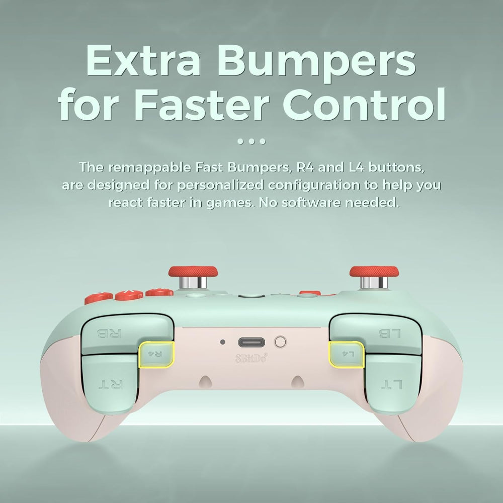 8BITDO ULTIMATE 2C wireless controller extra bumpers, r4 and l4