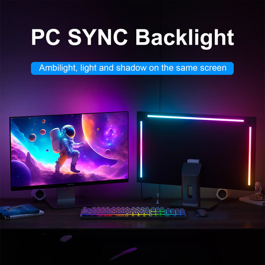 Smart Monitor Sync Backlight RGBIC Addressable USB LED Display Sync Light – Screen Sync, Music & Mic Mode, PC Software Controlled