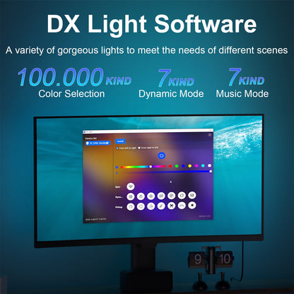 Smart Monitor Sync Backlight RGBIC Addressable USB LED Display Sync Light – Screen Sync, Music & Mic Mode, PC Software Controlled