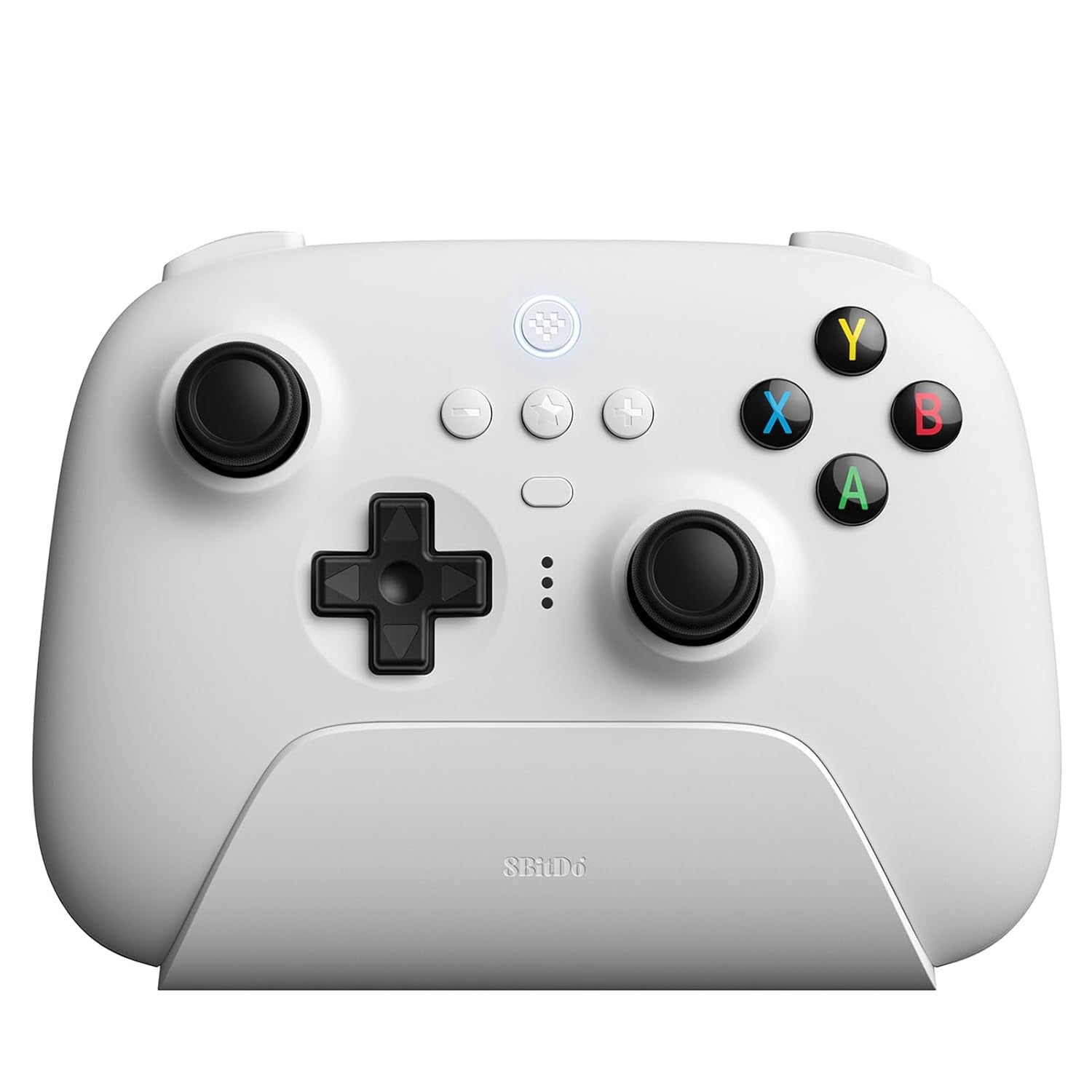 8BitDo_Ultimate_2_White_Wireless_Controller_with_charging_dock_front_view