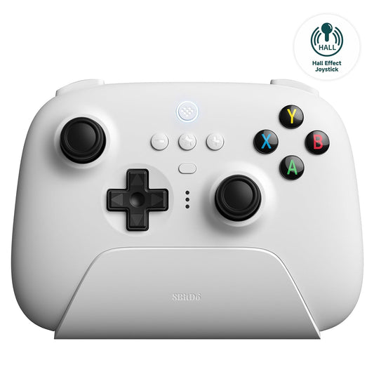 8BitDo_Ultimate_2_White_Wireless_Controller_with_charging_dock_front_view