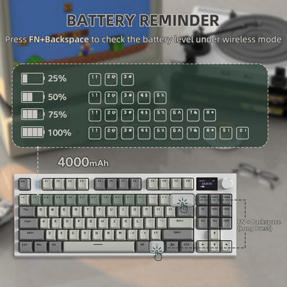 attack shark k86 mechanical keyboard battery reminder