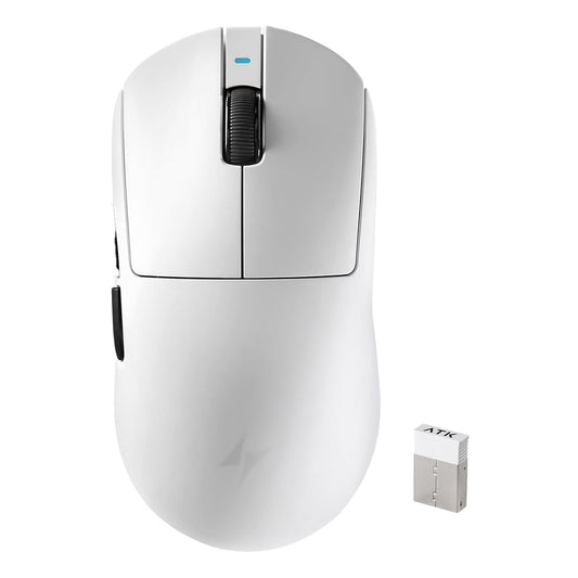 ATK A9 2.0 White Wireless Gaming Mouse with PAW3395SE Sensor and 18000 DPI