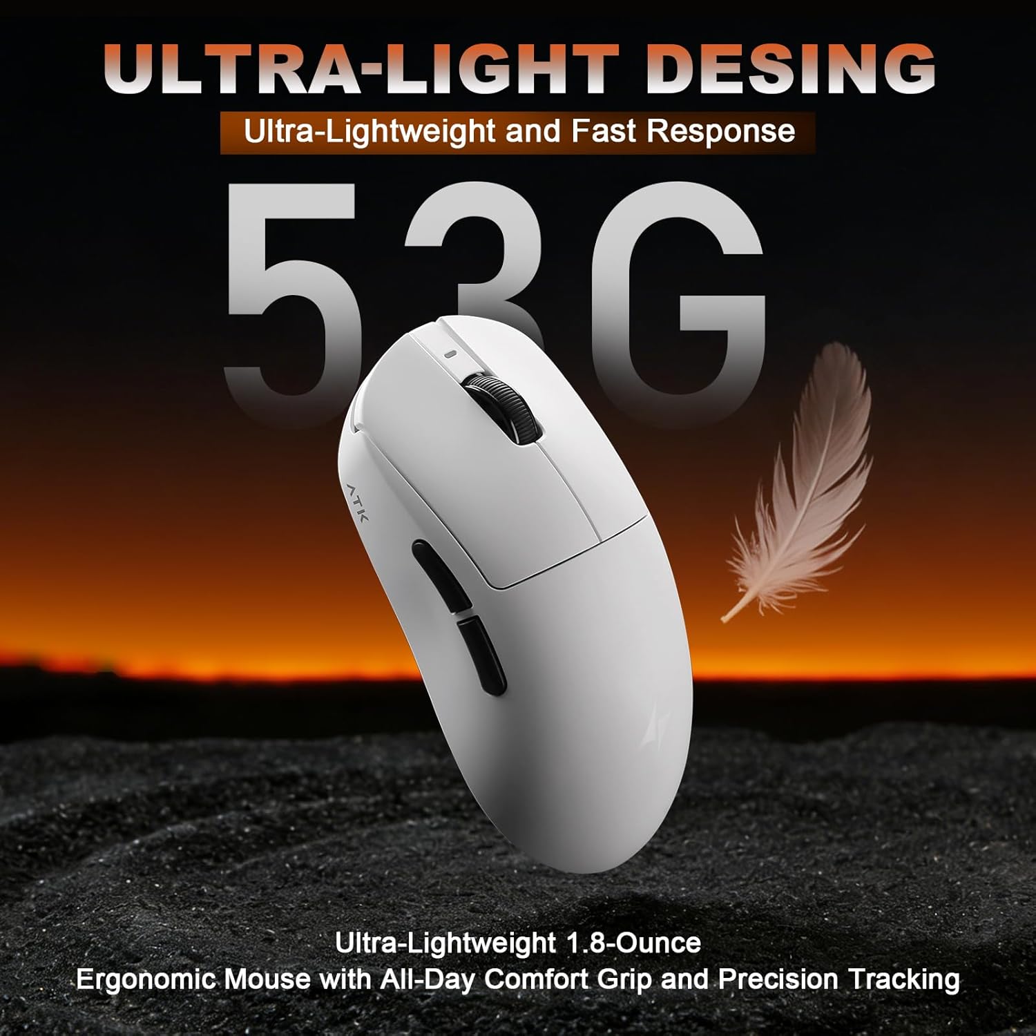 ATK A9 2.0 lightweight 53g wireless gaming mouse