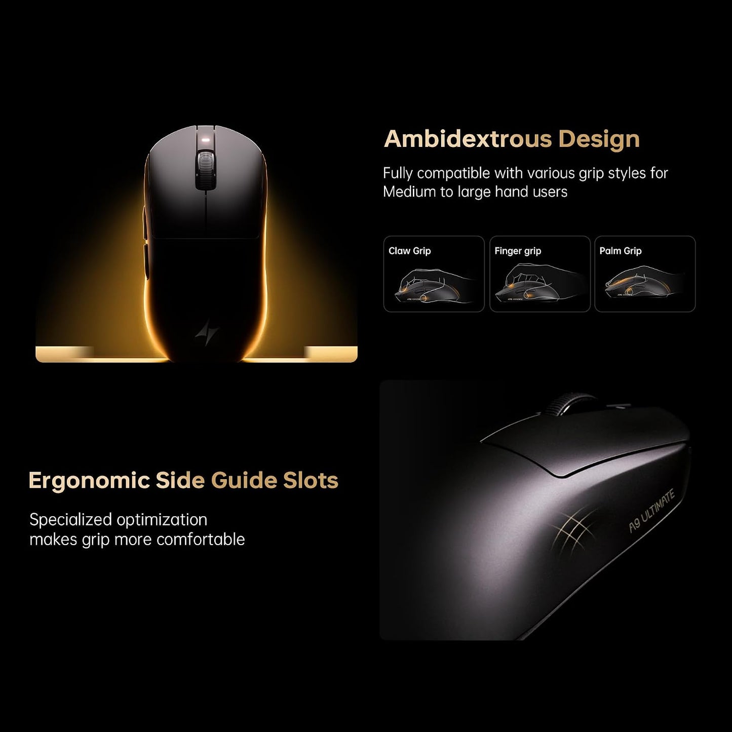 ATK Dragonfly A9 Ultimate+ comfortable grip