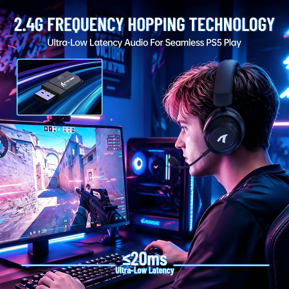 ATTACK SHARK L50 PRO 20ms 2.4GHz wireless gaming headset