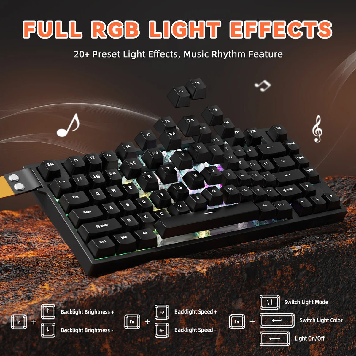 ATTACK SHARK R82 HE Moonlight 75% RGB keyboard with adjustable actuation points