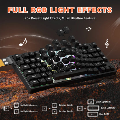 ATTACK SHARK R82 HE Moonlight 75% RGB keyboard with adjustable actuation points