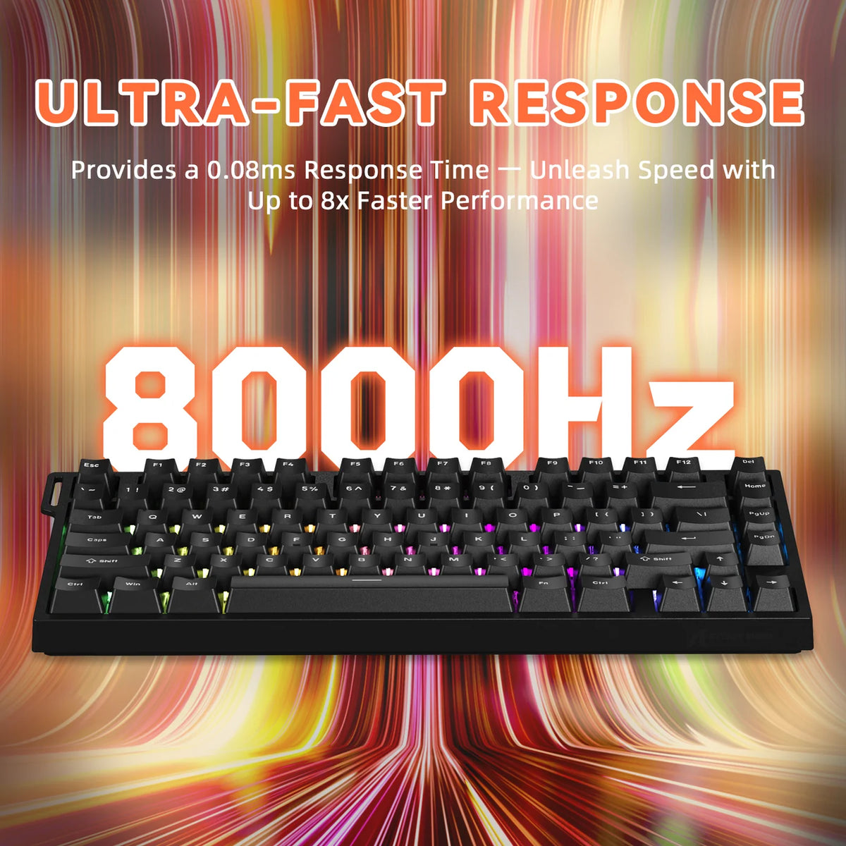 ATTACK SHARK R82 HE Moonlight 8KHz wired gaming keyboard with USB-C connectivity