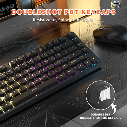 ATTACK SHARK R82 HE Moonlight double-shot PBT gaming keyboard with durable legends