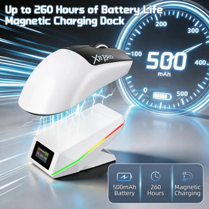 ATTACK SHARK X11 Pro V2 rechargeable gaming mouse with 500mAh battery
