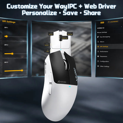 ATTACK SHARK X11 Pro V2 tri-mode wireless gaming mouse for PC gaming and work