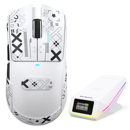 ATTACK SHARK X11 Pro V2 white ergonomic 30K DPI gaming mouse for FPS and everyday use