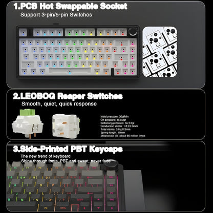 AULA F75 Pro Hotswappable Leobog Reaper Switches
