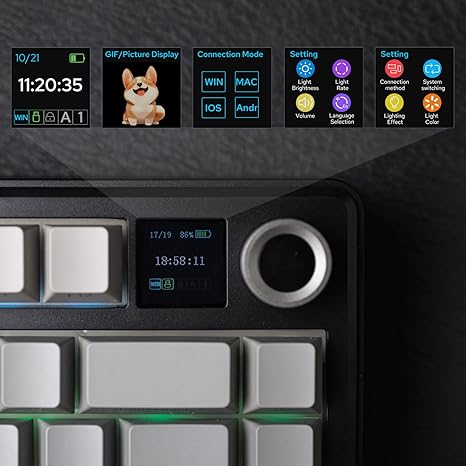 AULA F75 Max Gradient Black with TFT Smart Display and Volume Knob