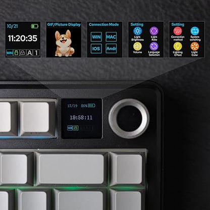 AULA F75 Max Gradient Black with TFT Smart Display and Volume Knob