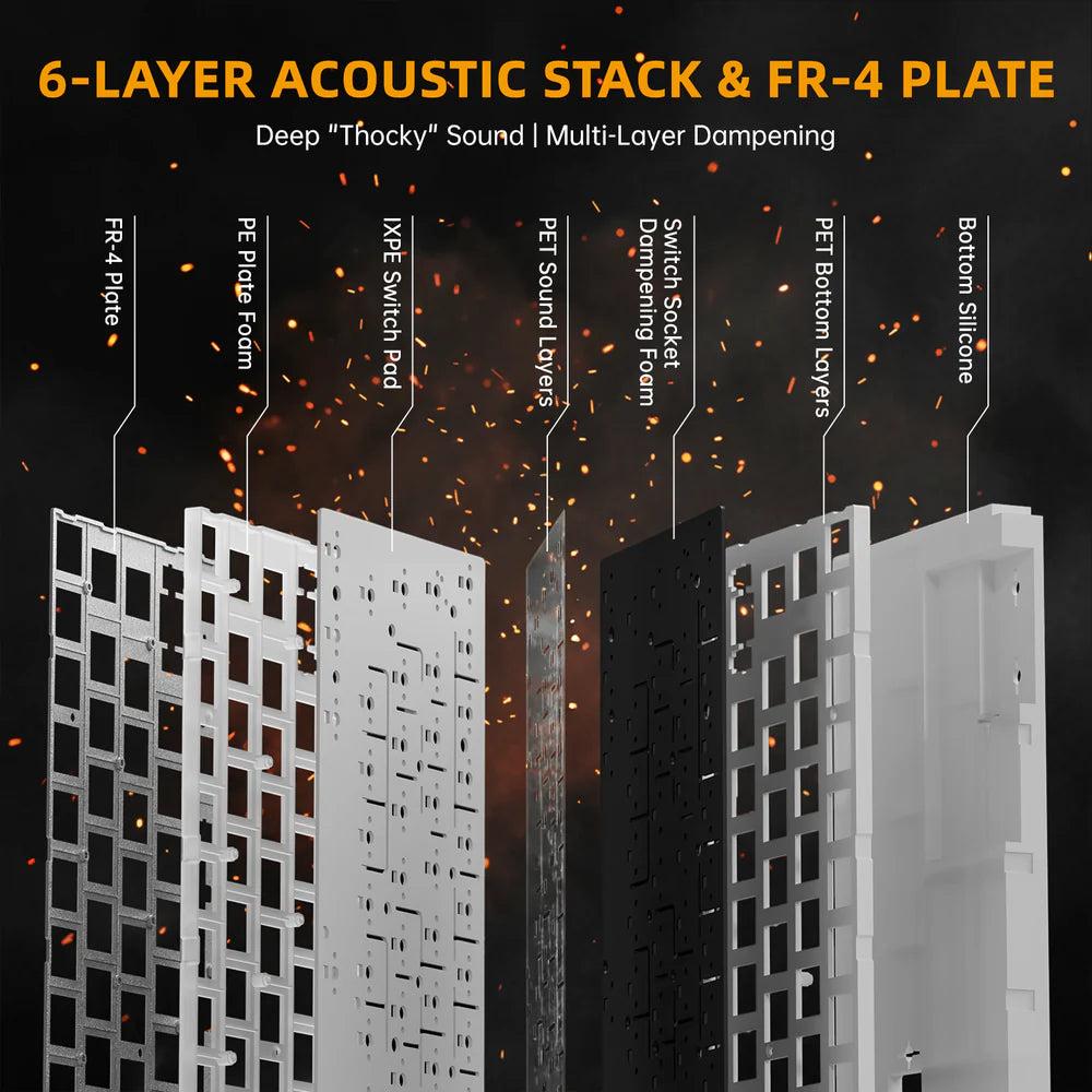 Attack Shark R68 HE Carbon Fiber Black 6 Layer Sound Dampening