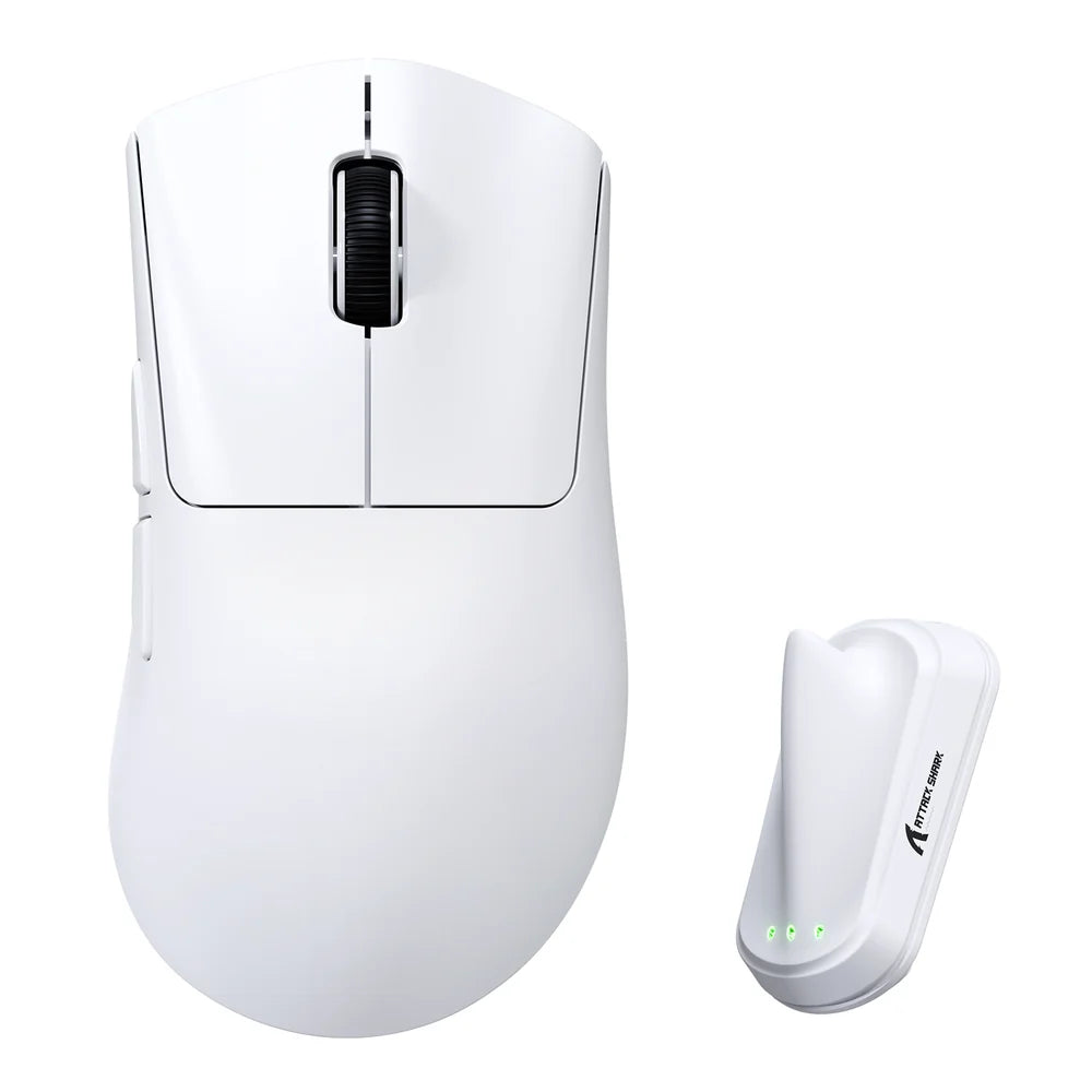 Attack Shark V8 White Wireless Gaming Mouse PAW3950MAX Sensor Dual 8K Polling