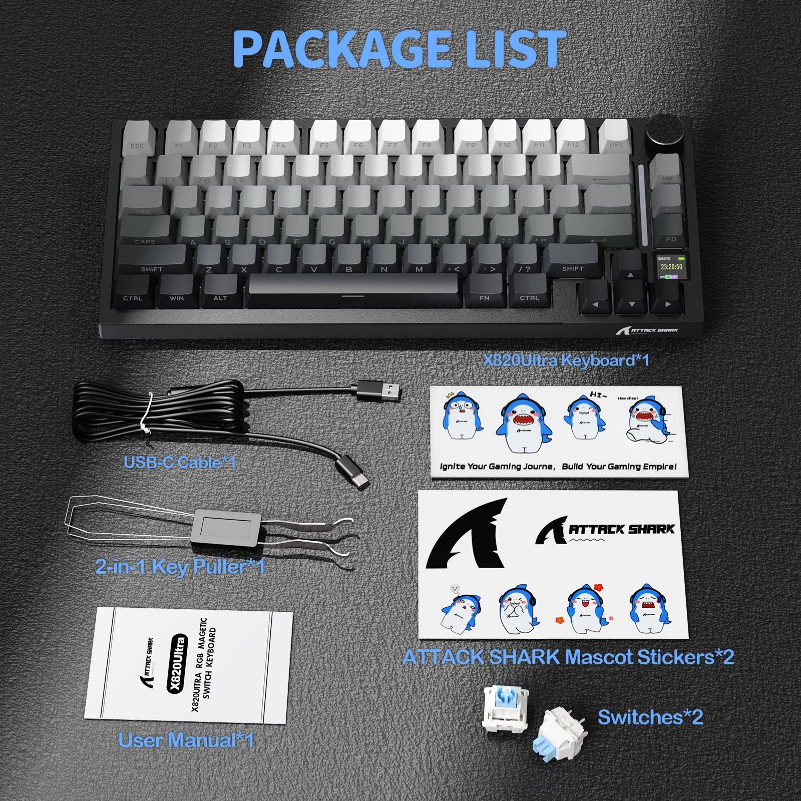 Attack Shark X820 Ultra Packing List