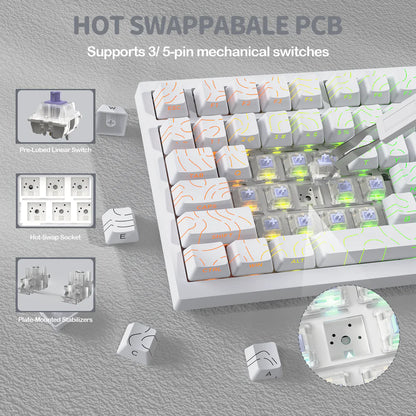 Attack Shark X820 Ultra White Contours Hot Swappable Keyboard