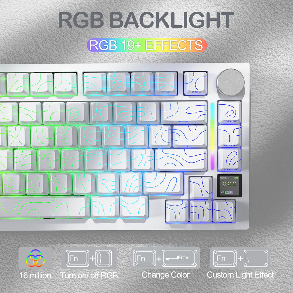 Attack Shark X820 Ultra White Contours South Facing RGB Keyboard