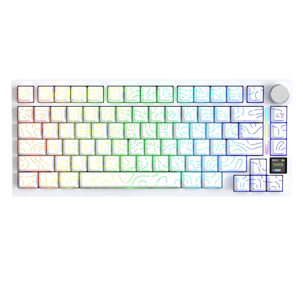 Attack Shark X820 Ultra White Contours Wireless Mechanical Keyboard TFT Display