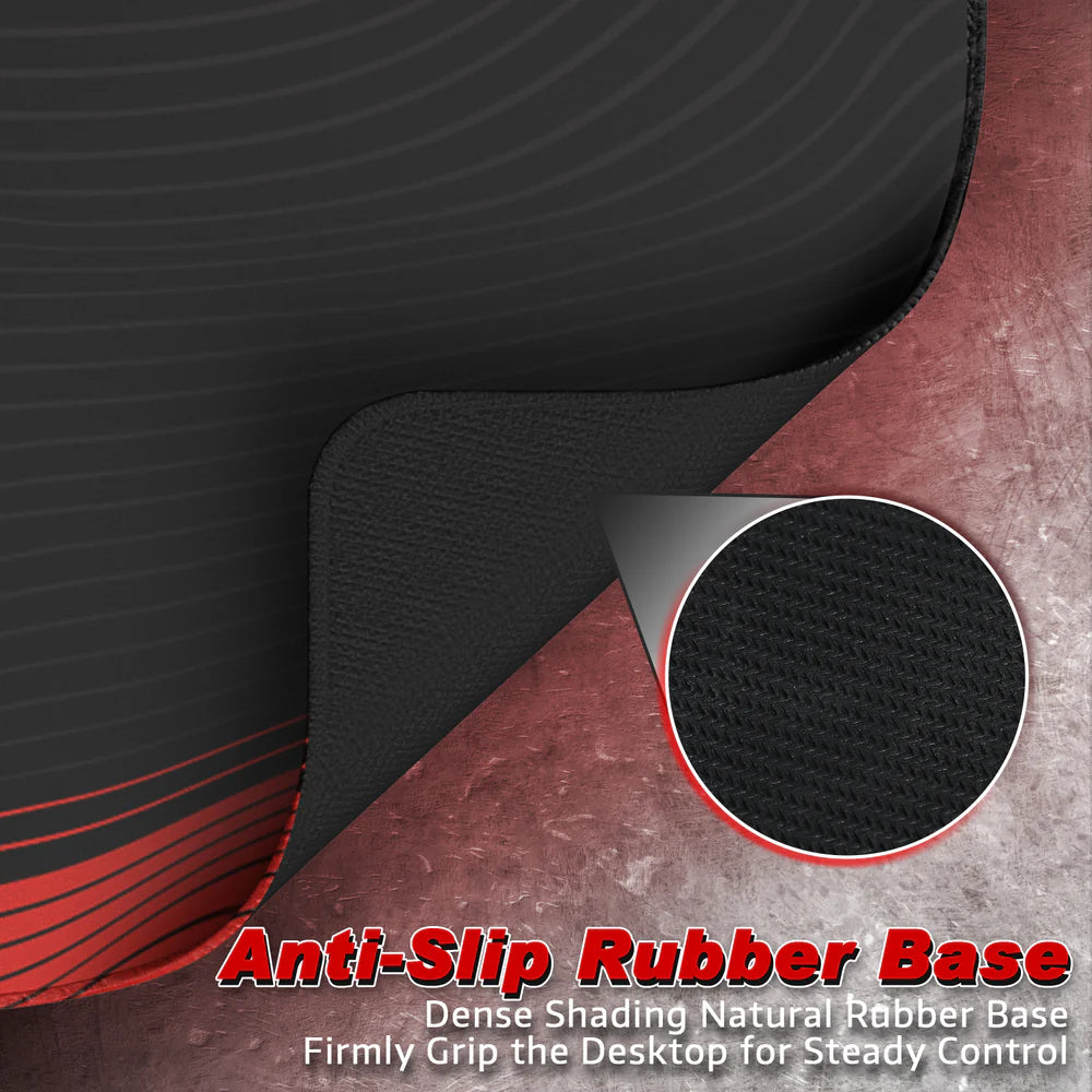 Attack Shark CM02 Black Red Anti Slip Rubber Base Mousepad