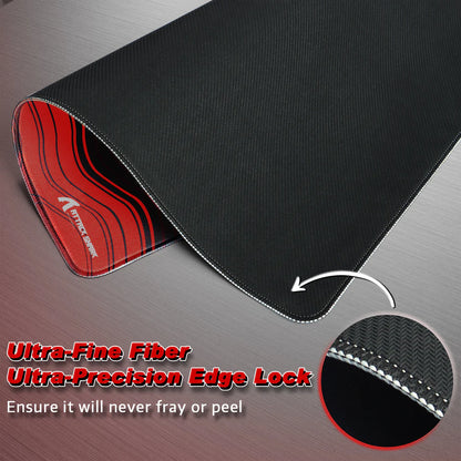 Attack Shark CM02 Black Red Mousepad with Stitched Edges
