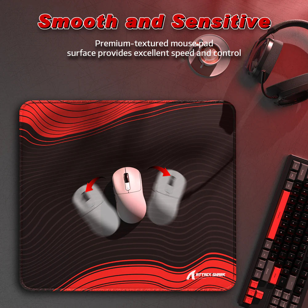 Attack Shark CM02 Black Red Precision Tracking Mousepad