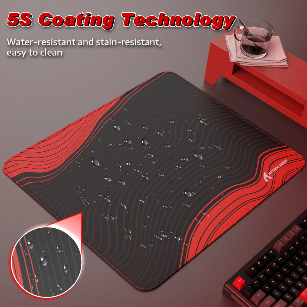 Attack Shark CM02 Black Red Water Resistant Mousepad