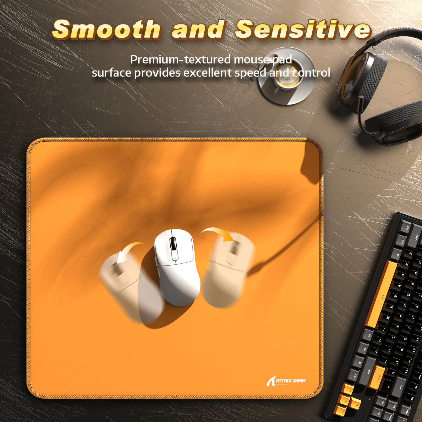 Attack Shark CM02 Orange Control Surface Mousepad