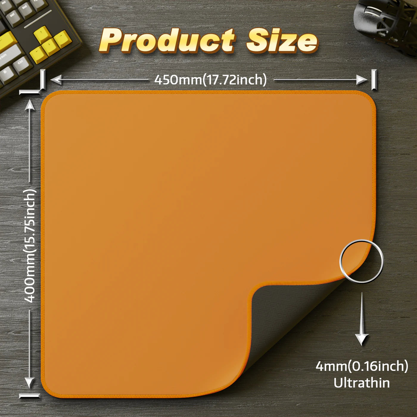 Attack Shark CM02 Orange Gaming Mouse Pad 450x400x4mm