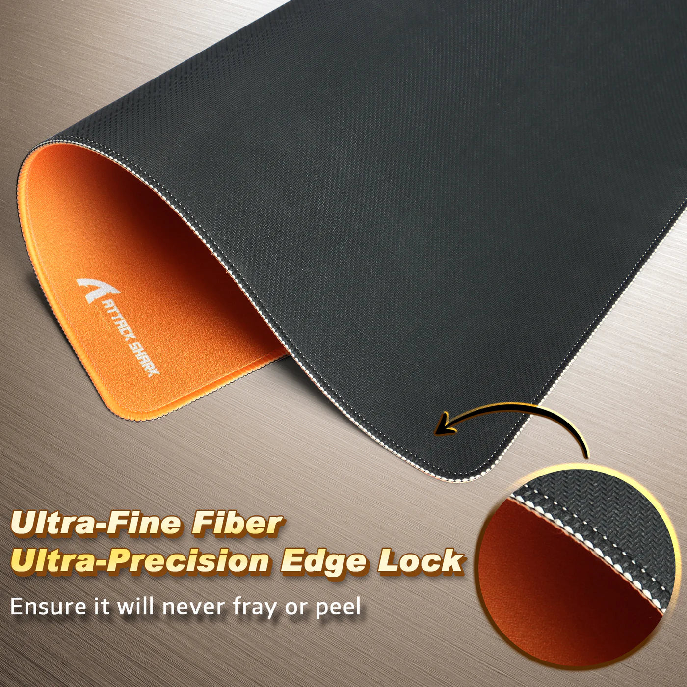Attack Shark CM02 Orange Mousepad with Stitched Edges