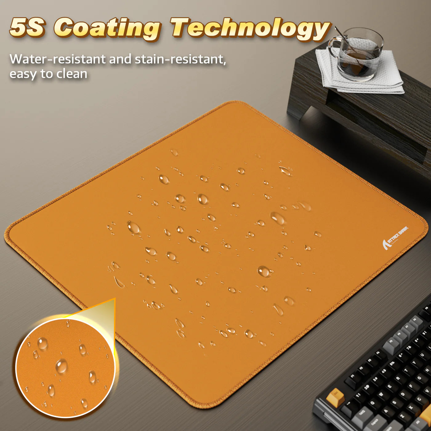 Attack Shark CM02 Orange Water Resistant Mousepad