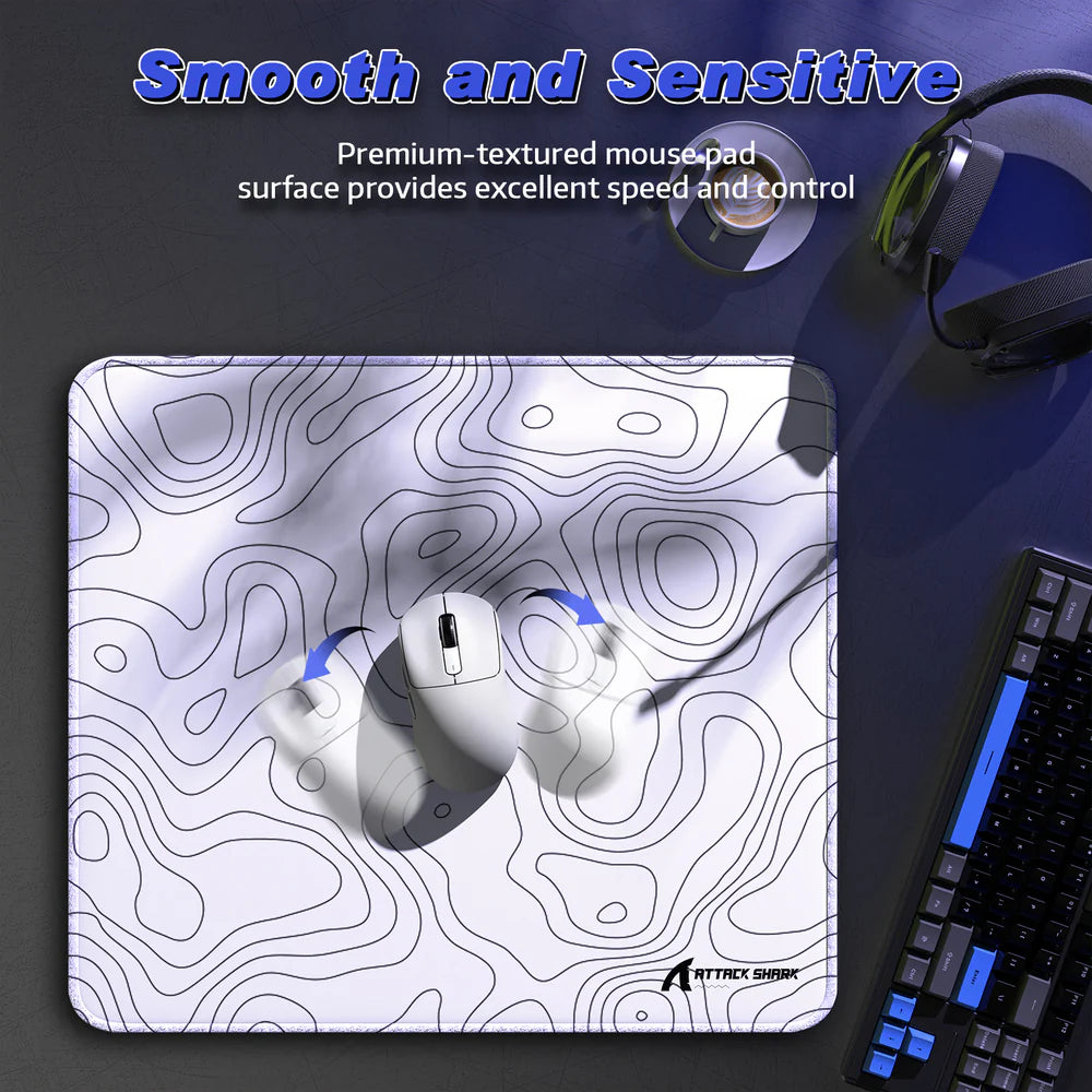 Attack Shark CM02 White Contour Control and Speed Mousepad