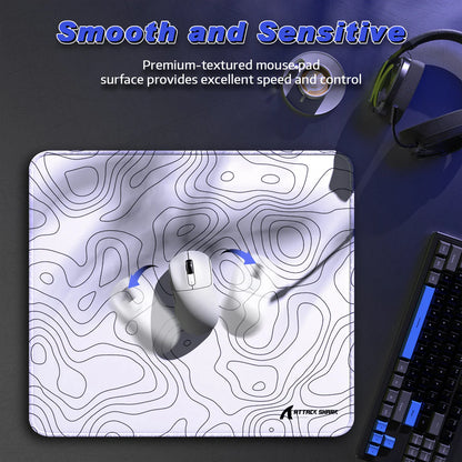 Attack Shark CM02 White Contour Control and Speed Mousepad