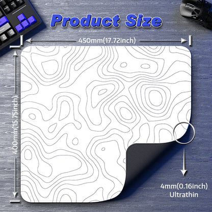 Attack Shark CM02 White Contour Gaming Mousepad 450x400x4mm size