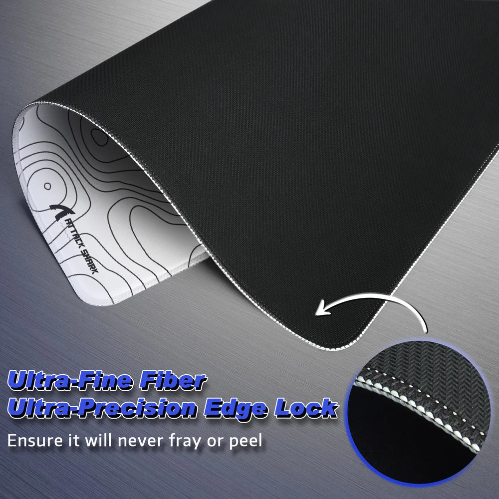 Attack Shark CM02 White Contour Mousepad with Stitched Edges