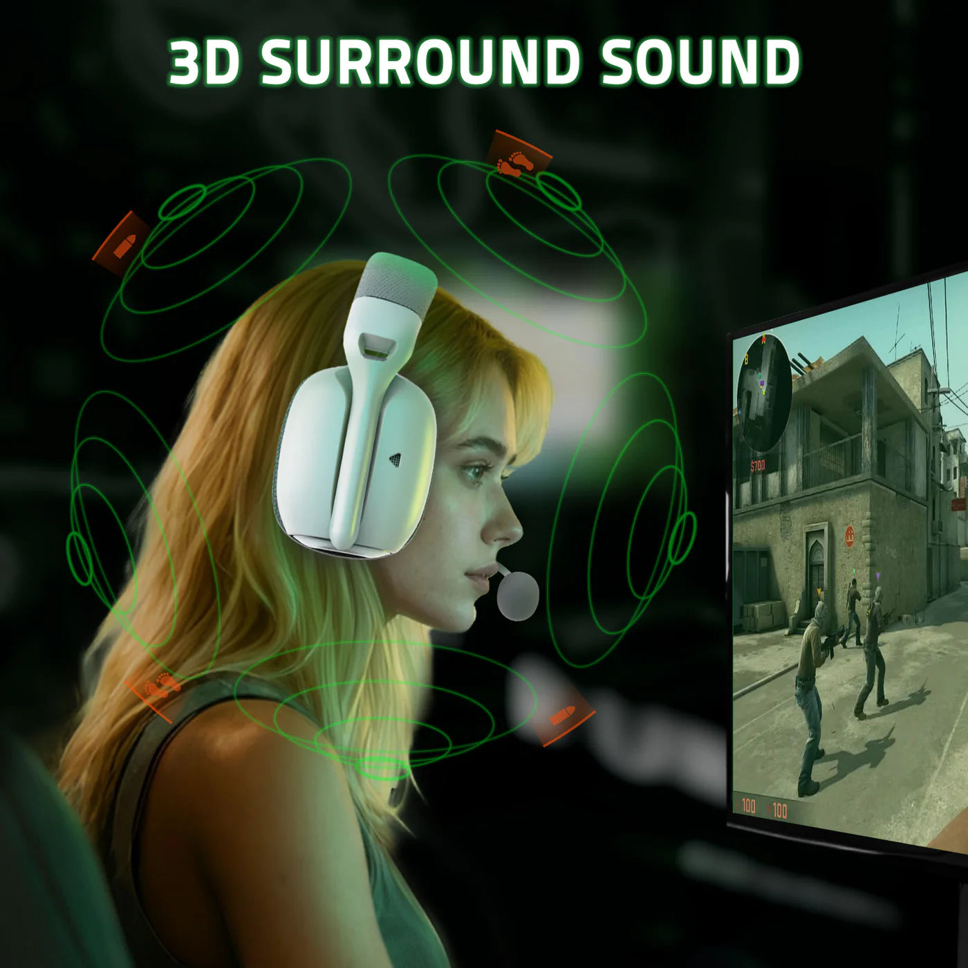 Attack Shark L80PRO wireless gaming headset with 3d surround sound