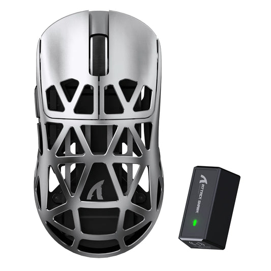 Attack Shark R2 magnesium alloy grey wireless gaming mouse 8k polling paw3950 sensor